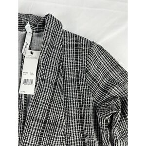 NYC Collection Women's Black‎ and White Plaid Open Front Blazer 2XL NWT